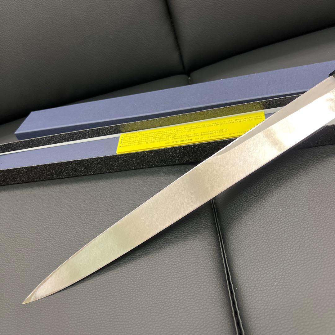 ★新品送料込★源正房はがね鍛造刺身包丁300mm尺右片刃裏押し加工化粧箱入り