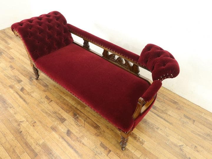 イギリス 1910年頃 シェーズロング アンティーク 張替済 長椅子