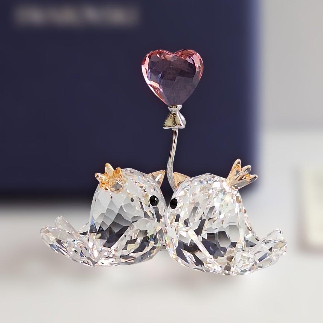 【極美品】SWAROVSKI　スワロフスキー　ラブバード　鳥　置物