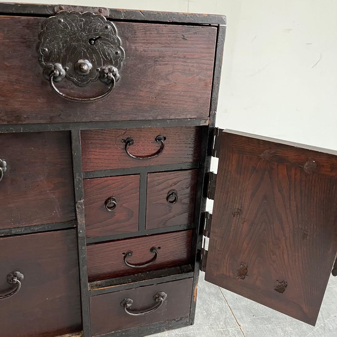 アンティーク 時代箪笥 シェルフ キャビネット テレビ台 無垢材 レトロ