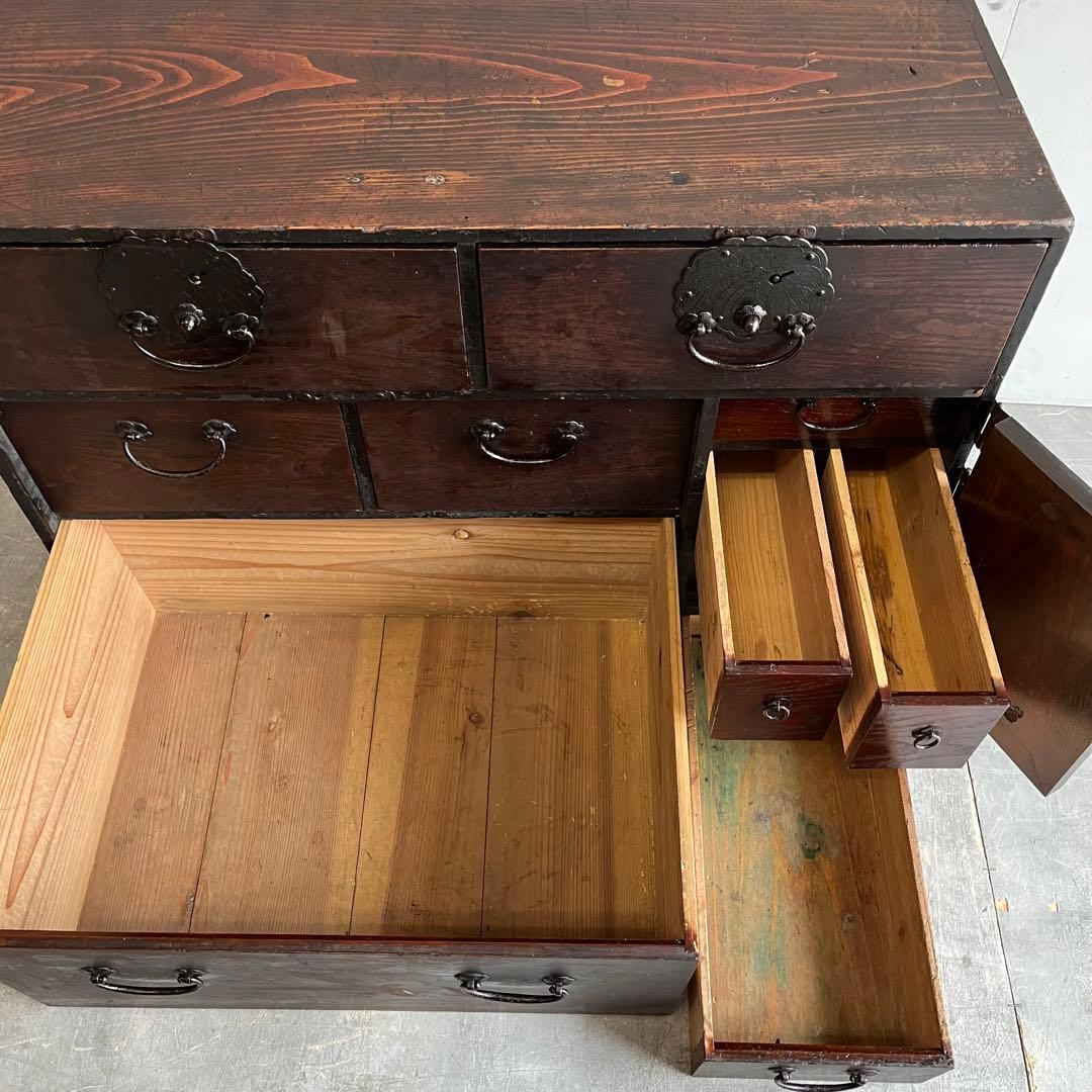 アンティーク 時代箪笥 シェルフ キャビネット テレビ台 無垢材 レトロ