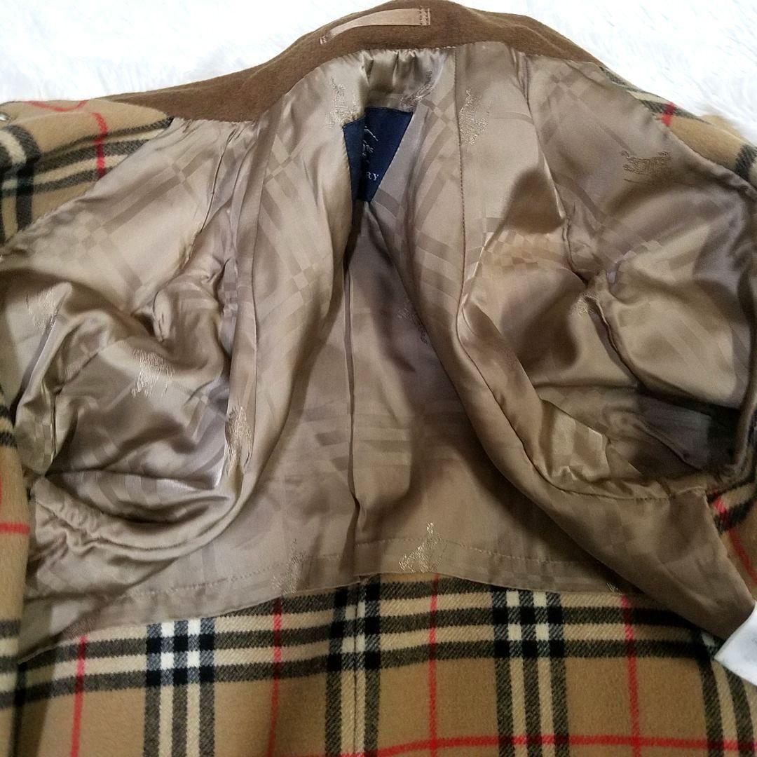 【美品】バーバリーロンドン ロングコート 羊毛 カシミヤ ノバチェック 山陽商会