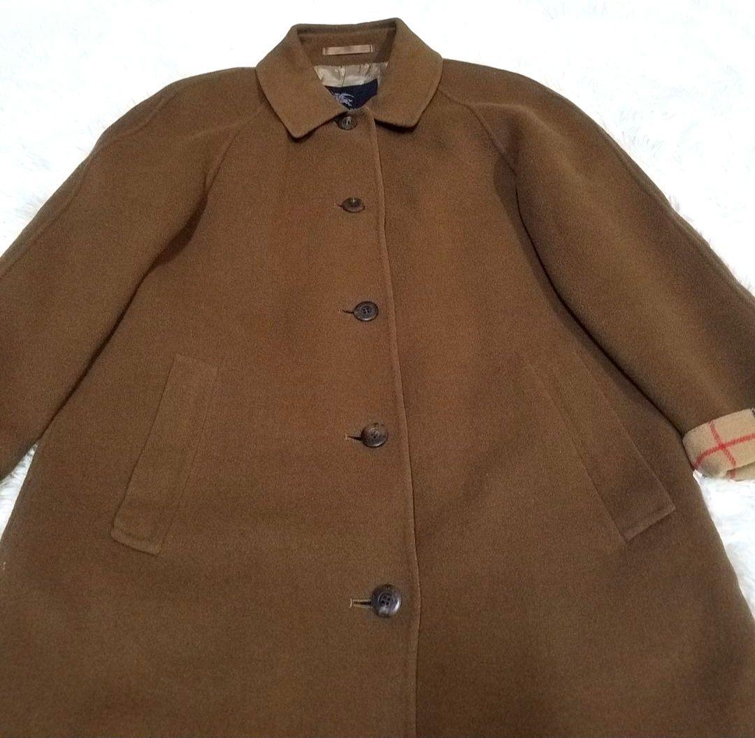 【美品】バーバリーロンドン ロングコート 羊毛 カシミヤ ノバチェック 山陽商会