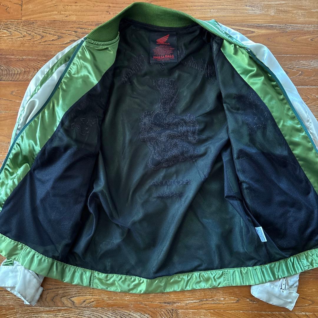 レア HONDA シンイチロウアラカワ スカジャン L 緑 バイカー コラボ