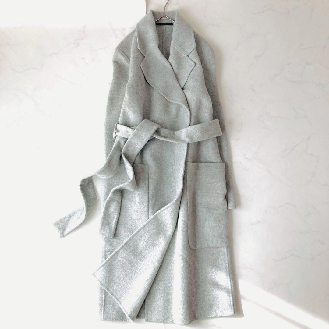 美品✨acne studios リバーコート　カシミヤ　ベルテッド　ロング 34