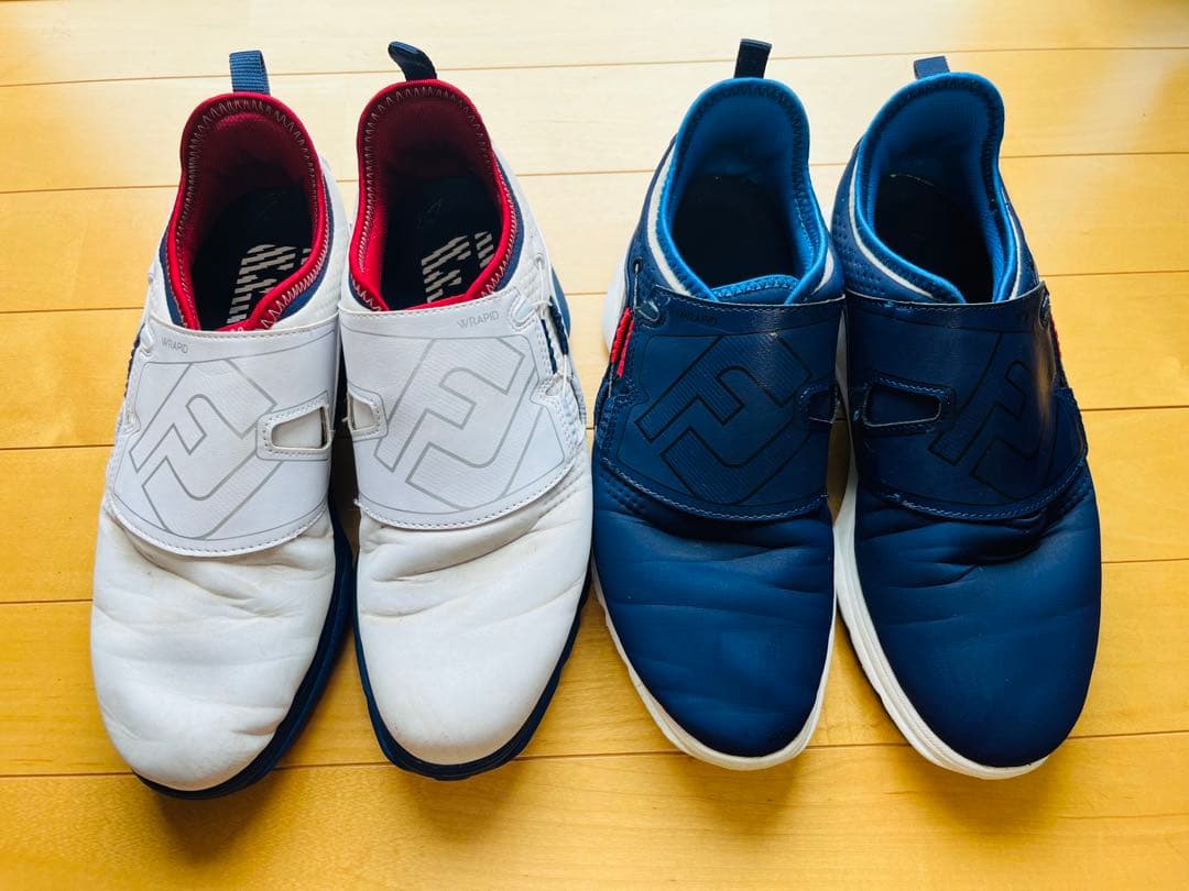 FJ ゴルフシューズ BOAシステム ホワイト/ネイビー25.5cmの2足セット