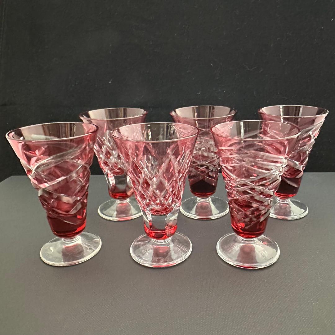 【美品】薩摩切子 酒器 盃 グラス 6個セット