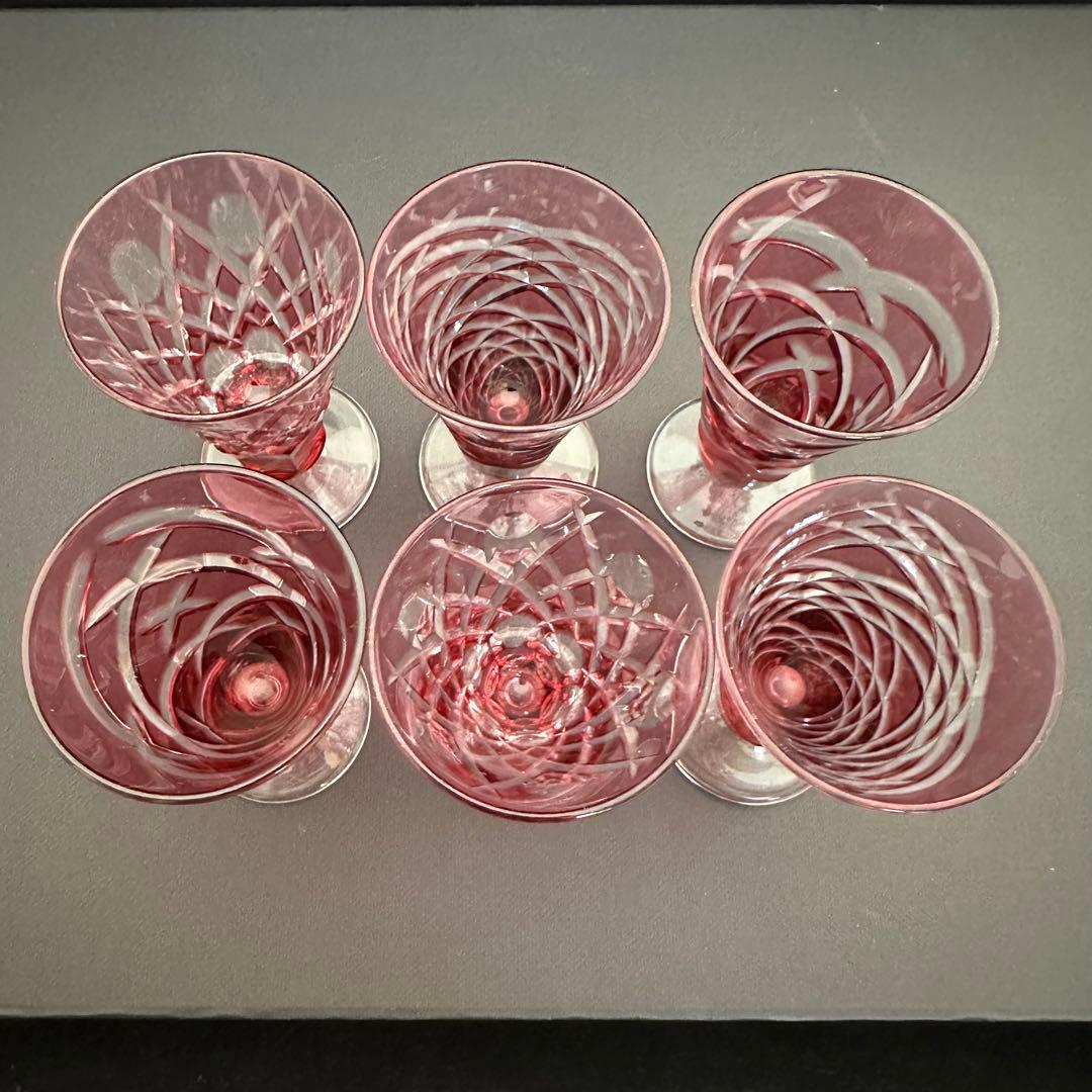 【美品】薩摩切子 酒器 盃 グラス 6個セット