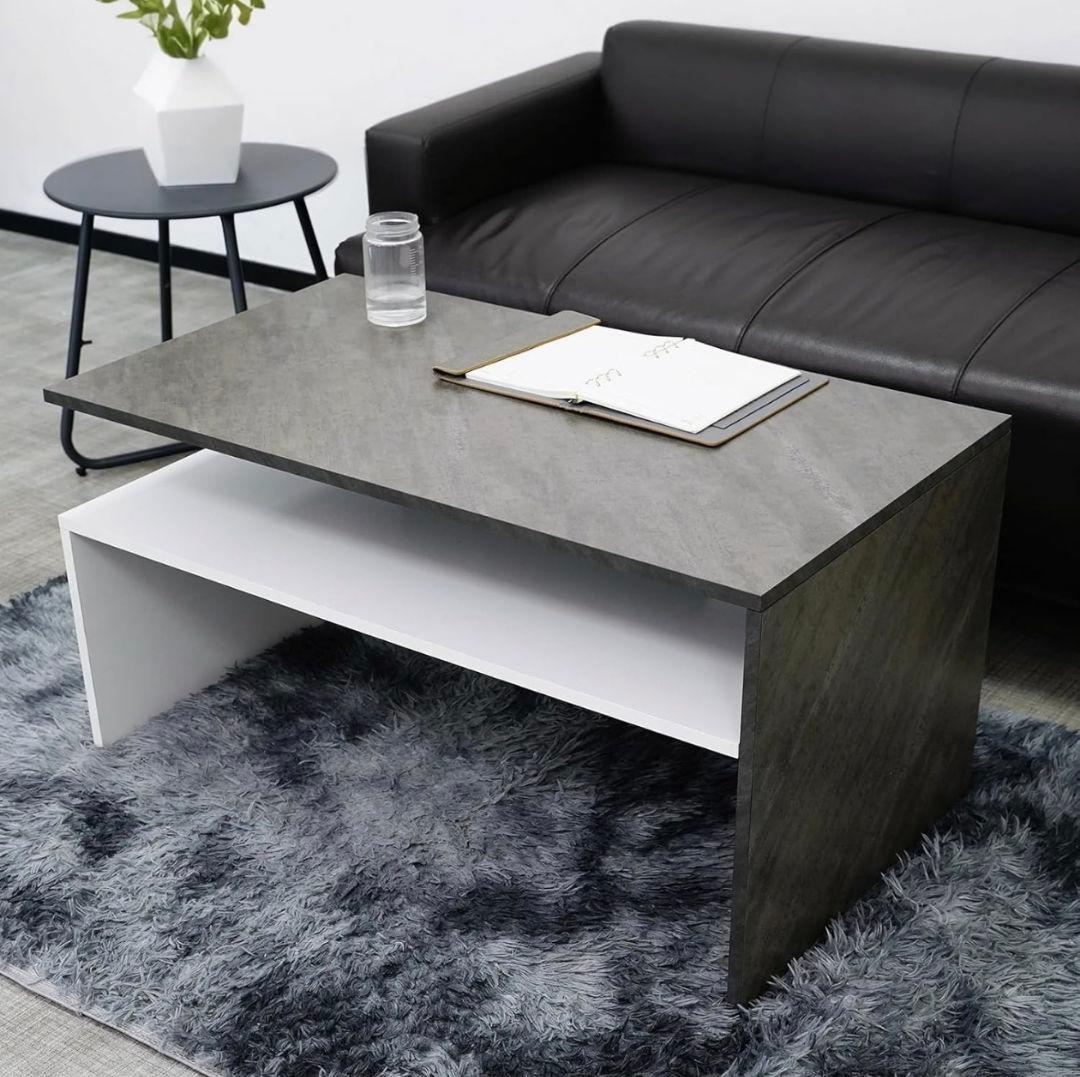 ローテーブル 収納付き 90*50*43cm 木製