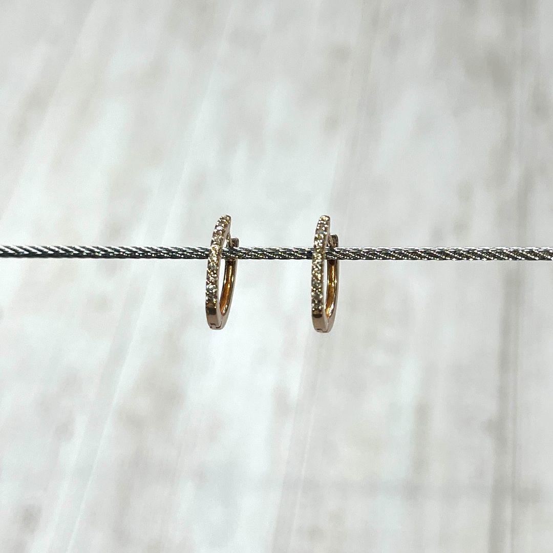 さ*ら様 K10PG　ダイヤモンドピアス　フープタイプ　エステール