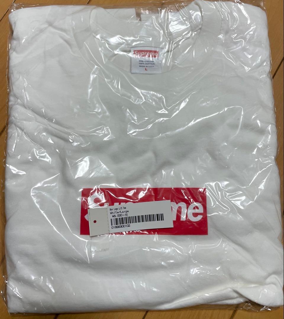 【新品未開封】Supreme Box Logo L/S Tee White L