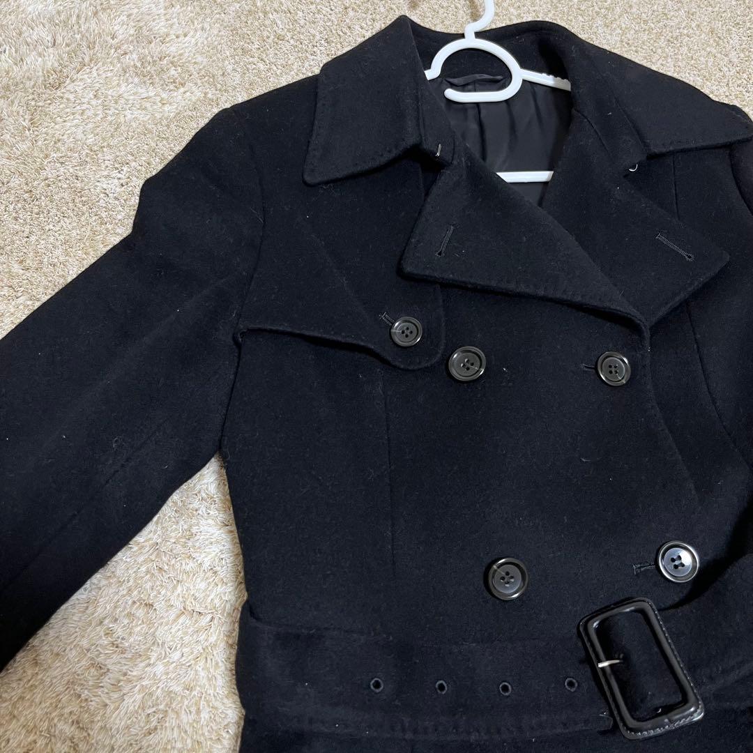 ANAYI ロングコート　カシミヤ混　チェスターコート　黒　38