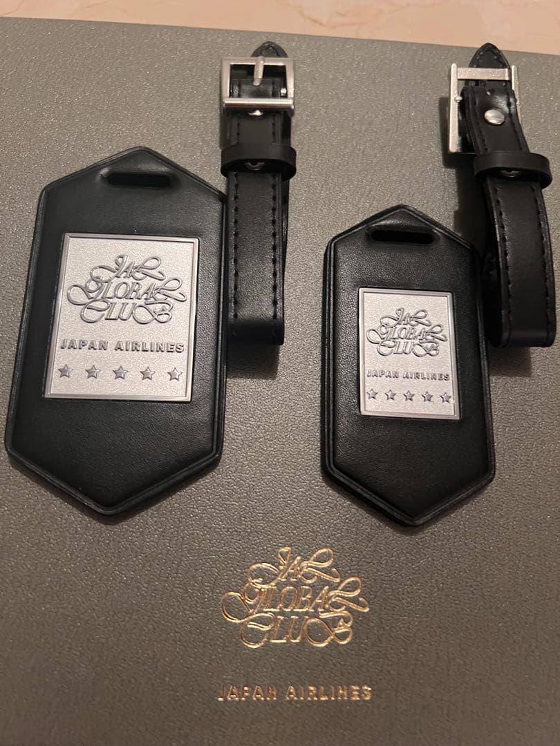 JAL 最高スティタス 黒亀タグJGCファイブスターネームプレート2個セット