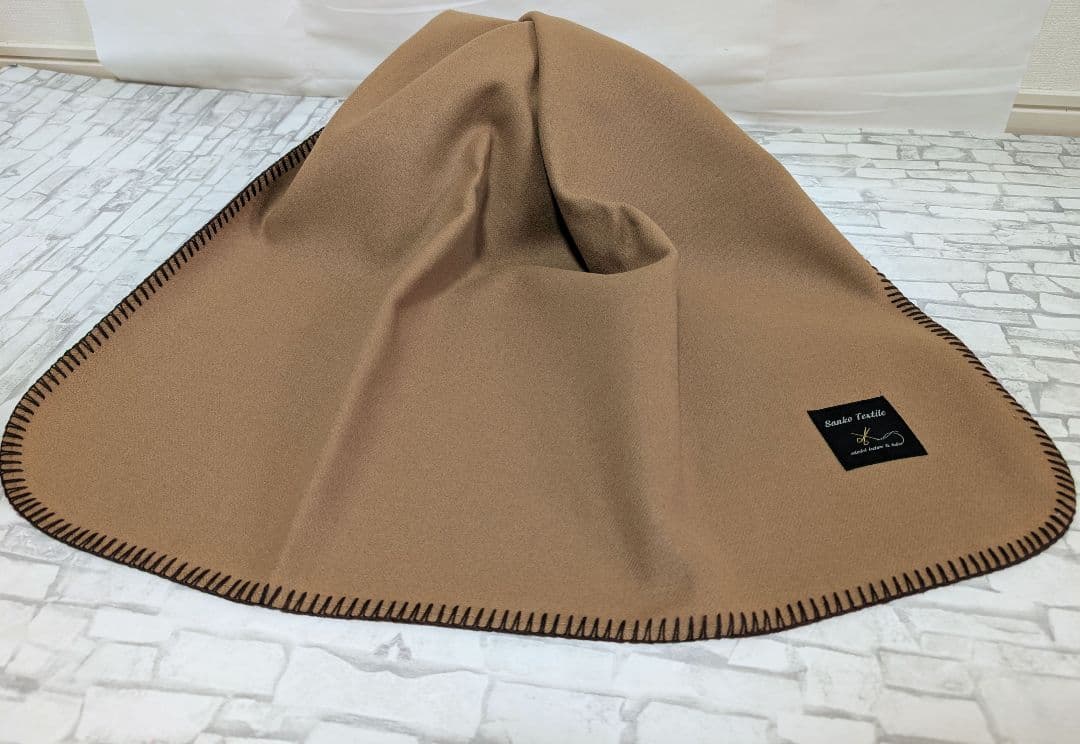 新品未使用 高級ラムウール100％ ブランケット キャメル 大垣ファクトリー