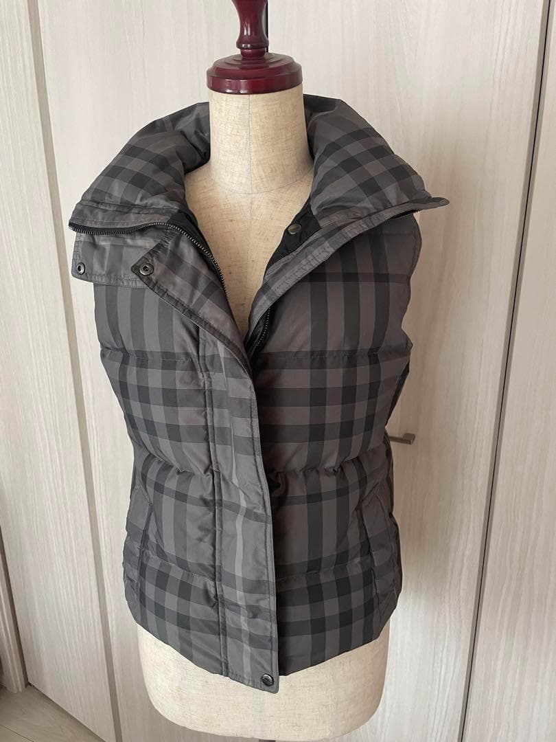 BURBERRY LONDON ダウンベスト　チェック　レディース　グレー