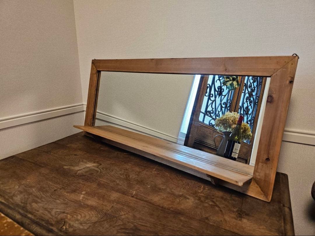 木製フレーム　ミラー【送料込】