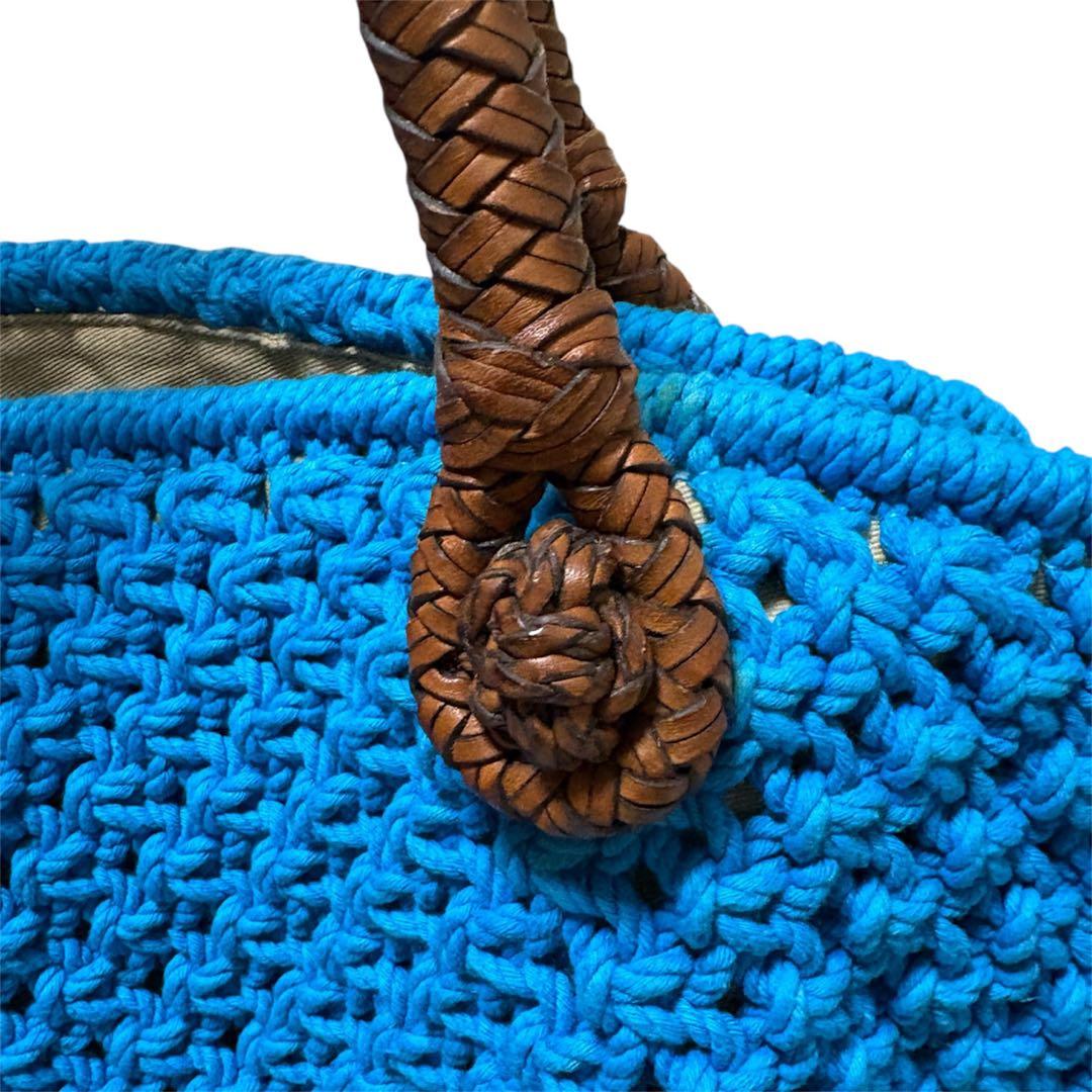 美品 RALPH LAUREN ラルフローレン レザー編み込み トートバッグ