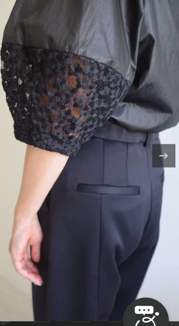 トップス eLLa lantern flower race blouse (black)