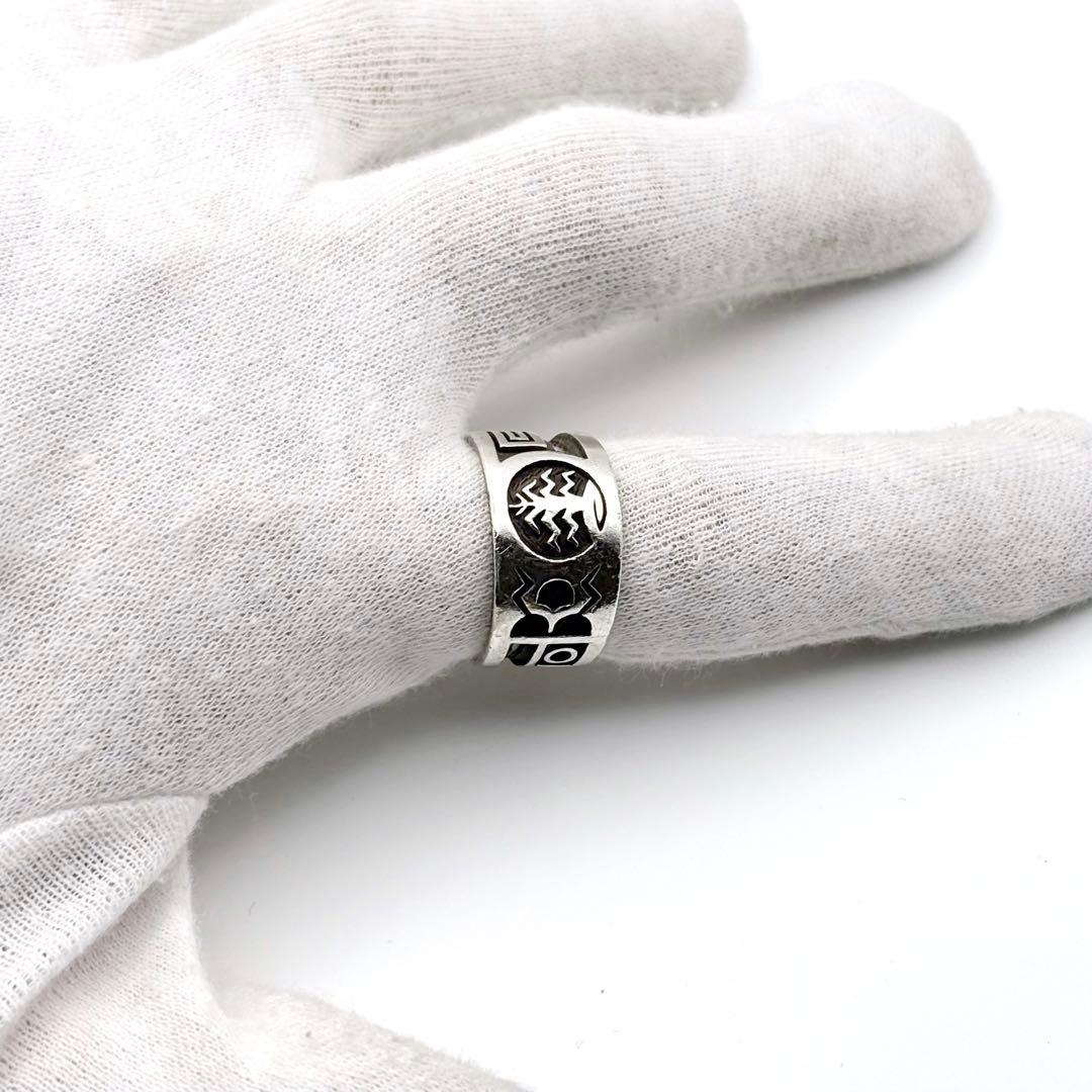 ホピ族 ルシオンバ オーバーレイ コーン リング 20号 希少