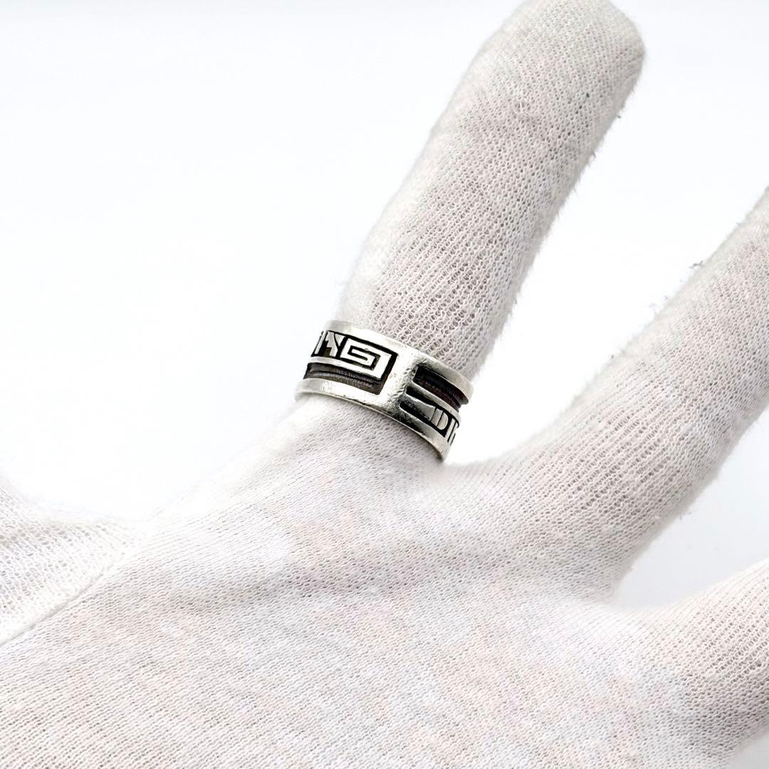 ホピ族 ルシオンバ オーバーレイ コーン リング 20号 希少