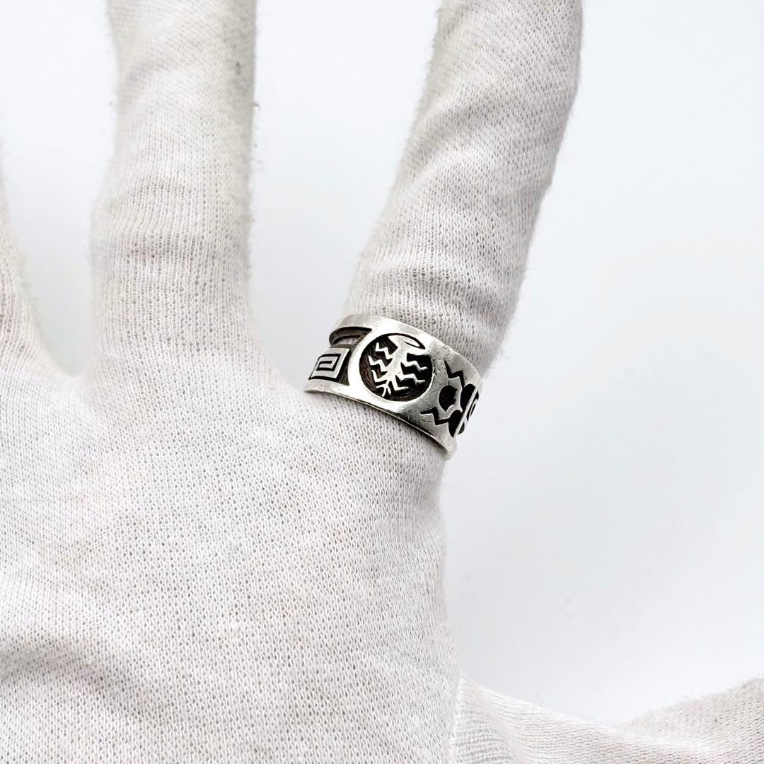 ホピ族 ルシオンバ オーバーレイ コーン リング 20号 希少