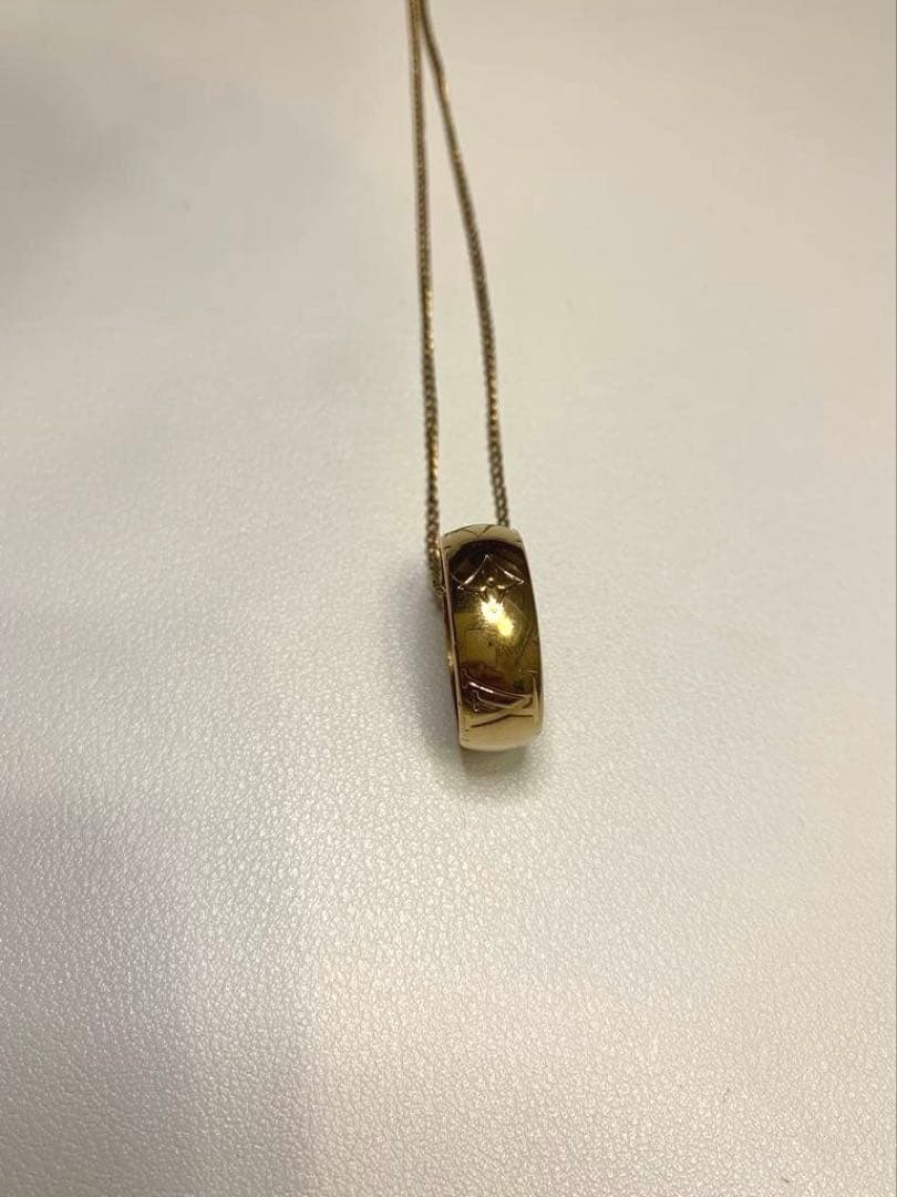 新春値下げ3日間限定価格！ LV ネックレス　モノグラム　ゴールド系リング18号