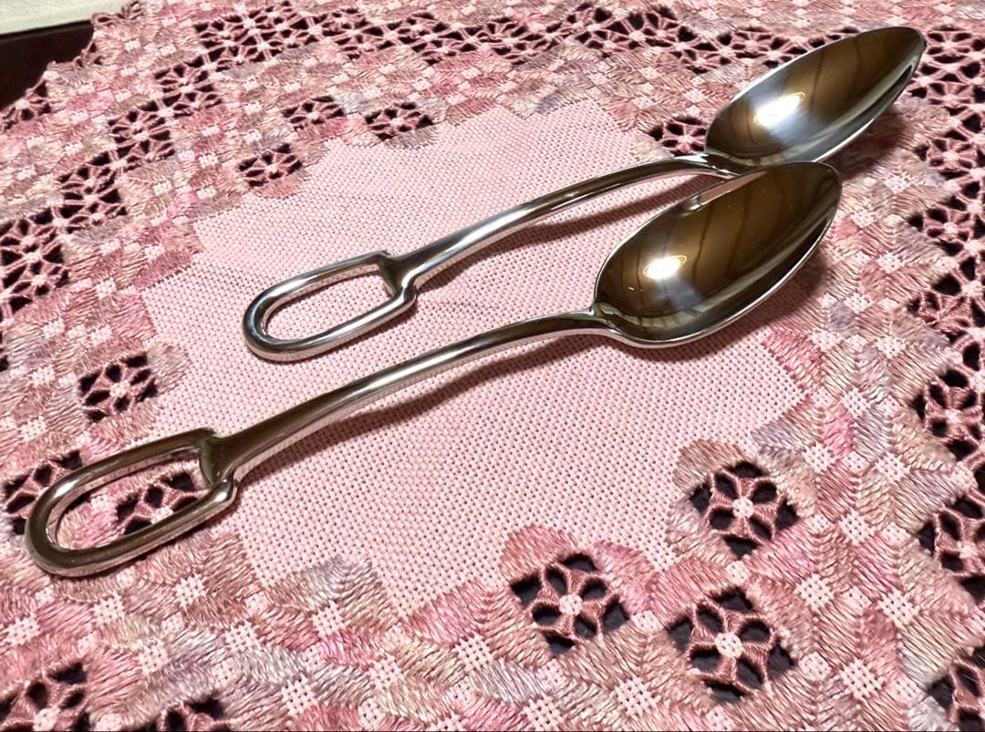 【未使用品】 HERMES アトラージュ ディナースプーン　シルバー２本セット