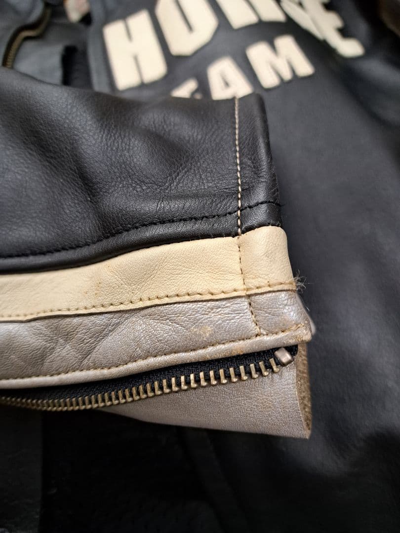 KADOYA BLACKHORSE ワッペン ライディングレザージャケット