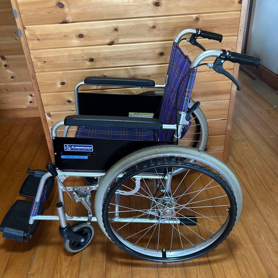 カワムラサイクル 介助用車椅子 自走式 折りたたみ式 介護 チェック柄