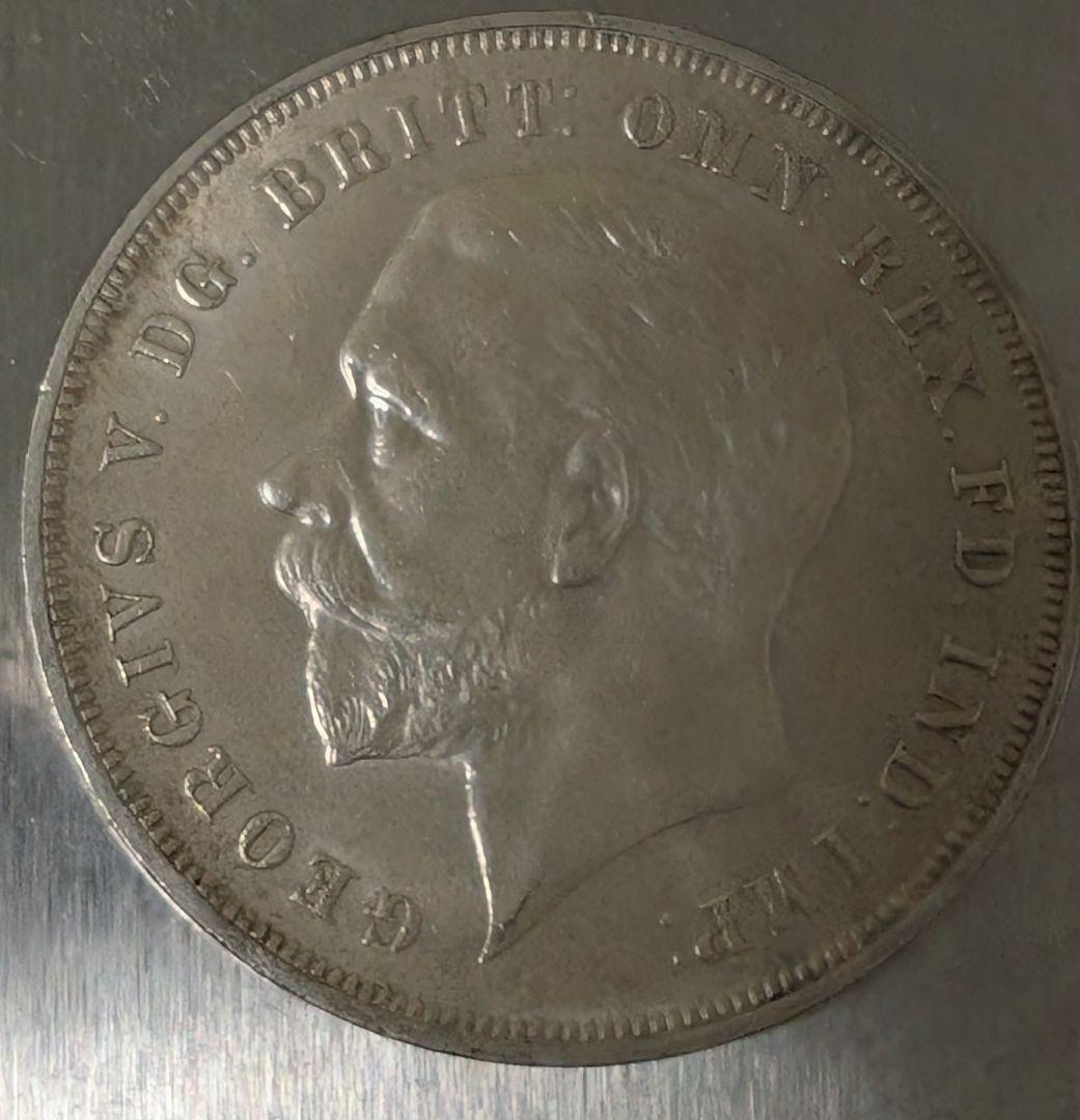 イギリス(英国) ジョージ5世 クラウン銀貨　古銭　シルバー　28.23g