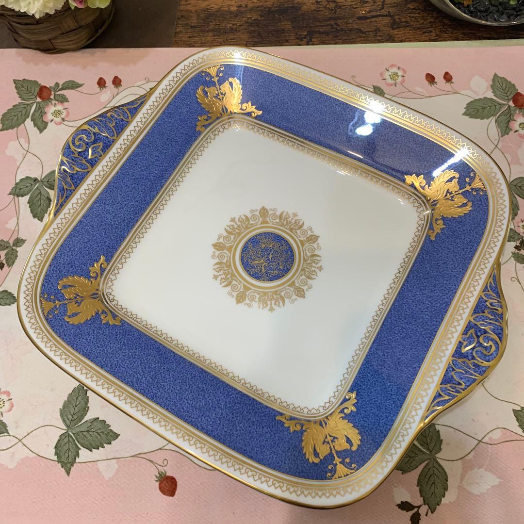 ウェッジウッド コロンビア　パウダー　ブルー　bbプレート　スクエアプレート