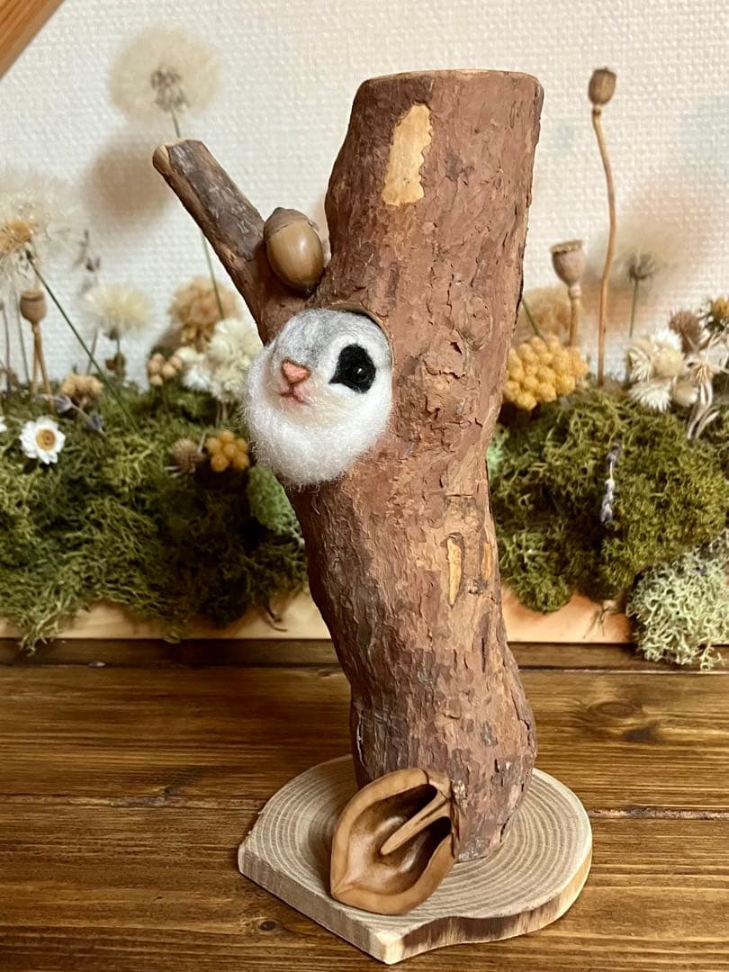 羊毛フェルト　エゾモモンガ