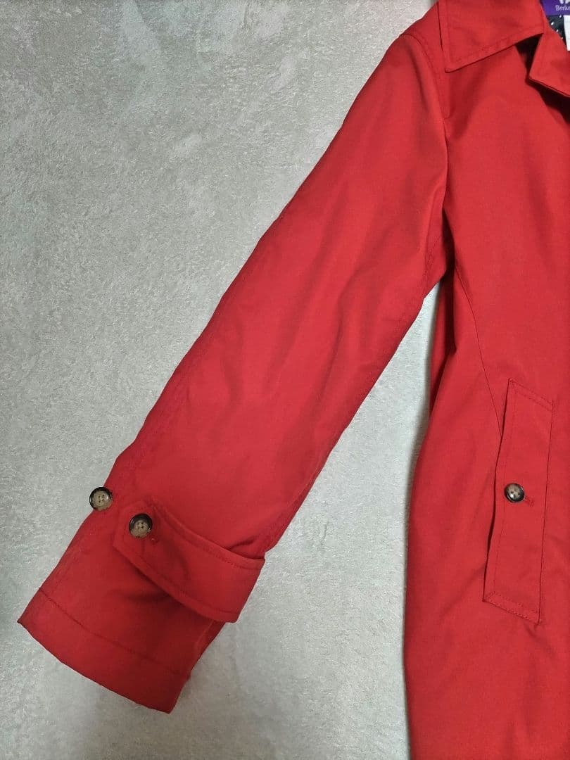 美品　ノースフェイス　パープルレーベル　ステンカラーコート　赤　ドット柄