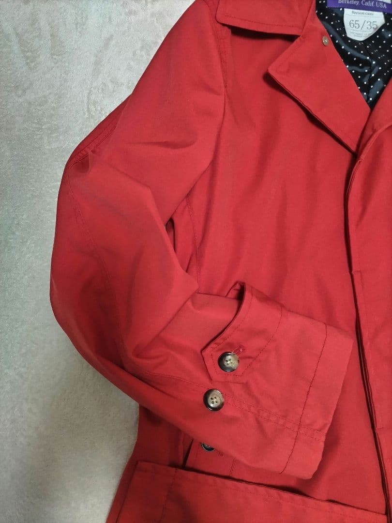 美品　ノースフェイス　パープルレーベル　ステンカラーコート　赤　ドット柄