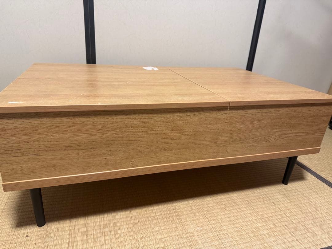 ニトリ　昇降リビングテーブル　リフティ　化粧シート剥がれあり