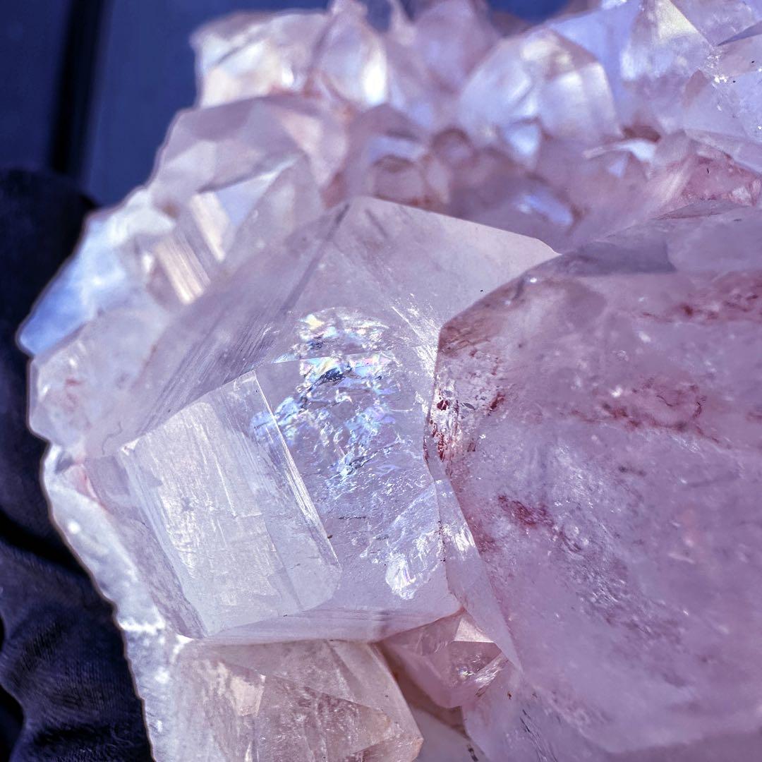 希少❗️超綺麗♡レインボー☆超強いパワー ピンクヒマラヤ水晶 クラスターA1441