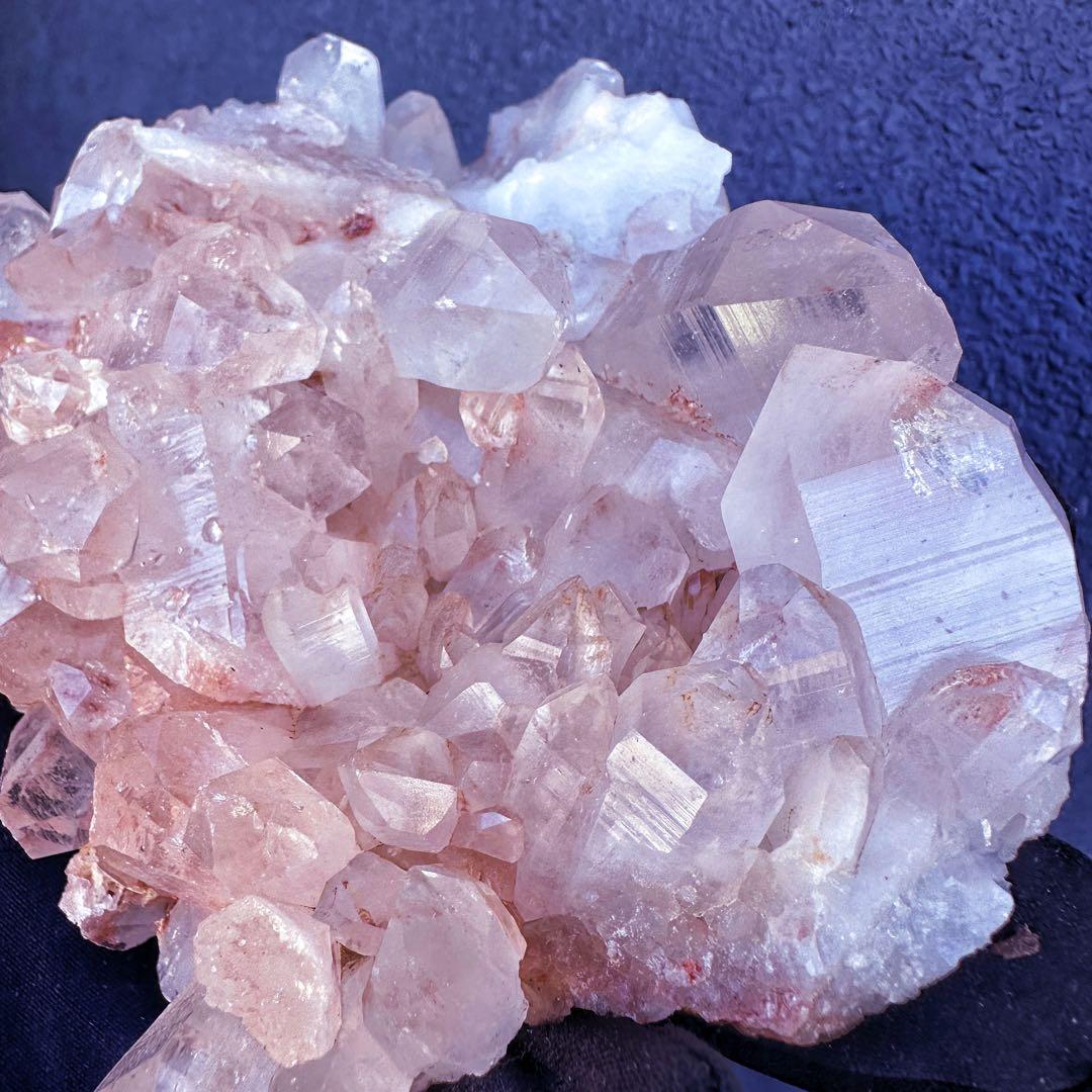 希少❗️超綺麗♡レインボー☆超強いパワー ピンクヒマラヤ水晶 クラスターA1441