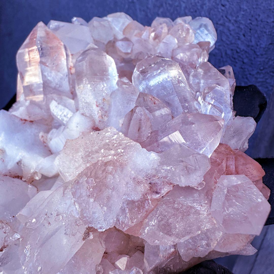 希少❗️超綺麗♡レインボー☆超強いパワー ピンクヒマラヤ水晶 クラスターA1441