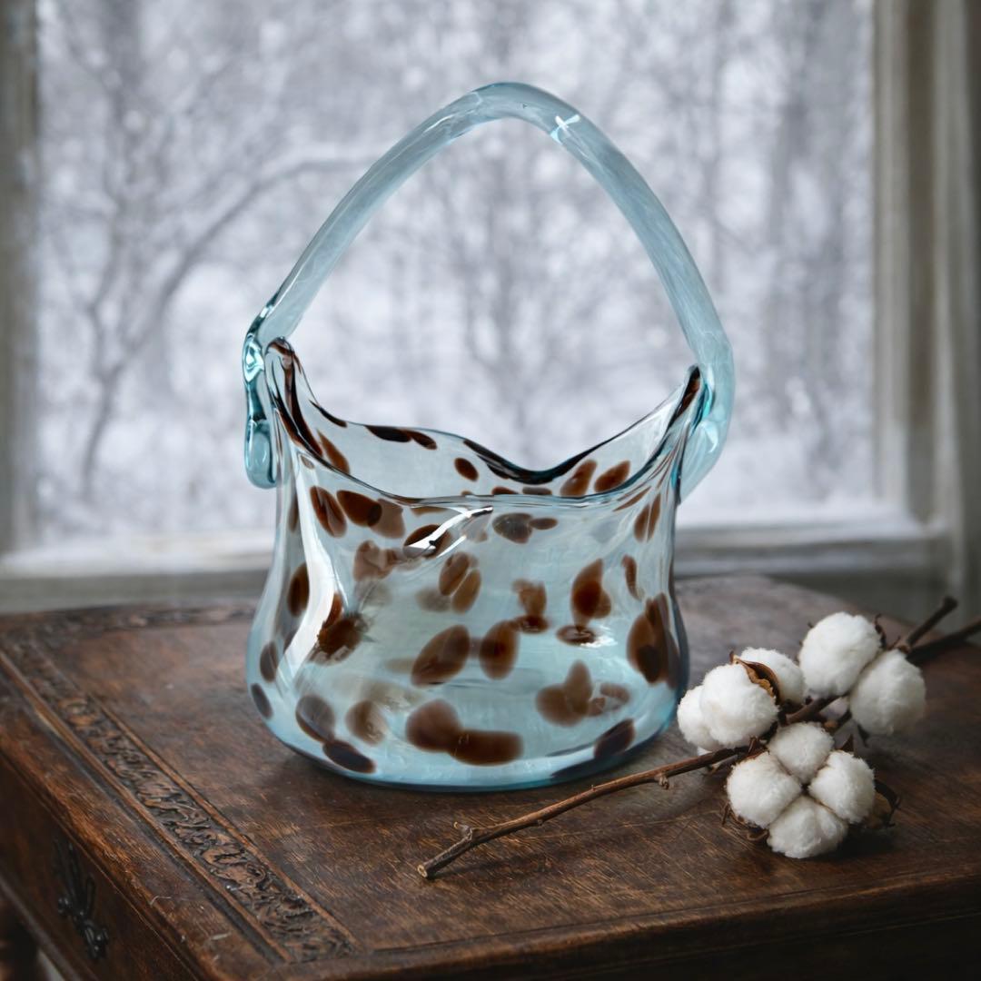 【Sghr スガハラガラス】サック＊サイレントムーン・手作りガラス製花瓶（美品）