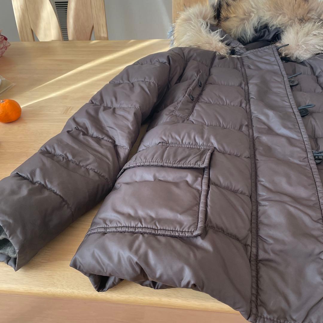 モンクレール　メス　ブラウン ダウンジャケット ファー付　サイズ0