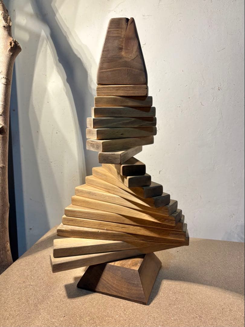 木製抽象クリスマスツリー 約30cm