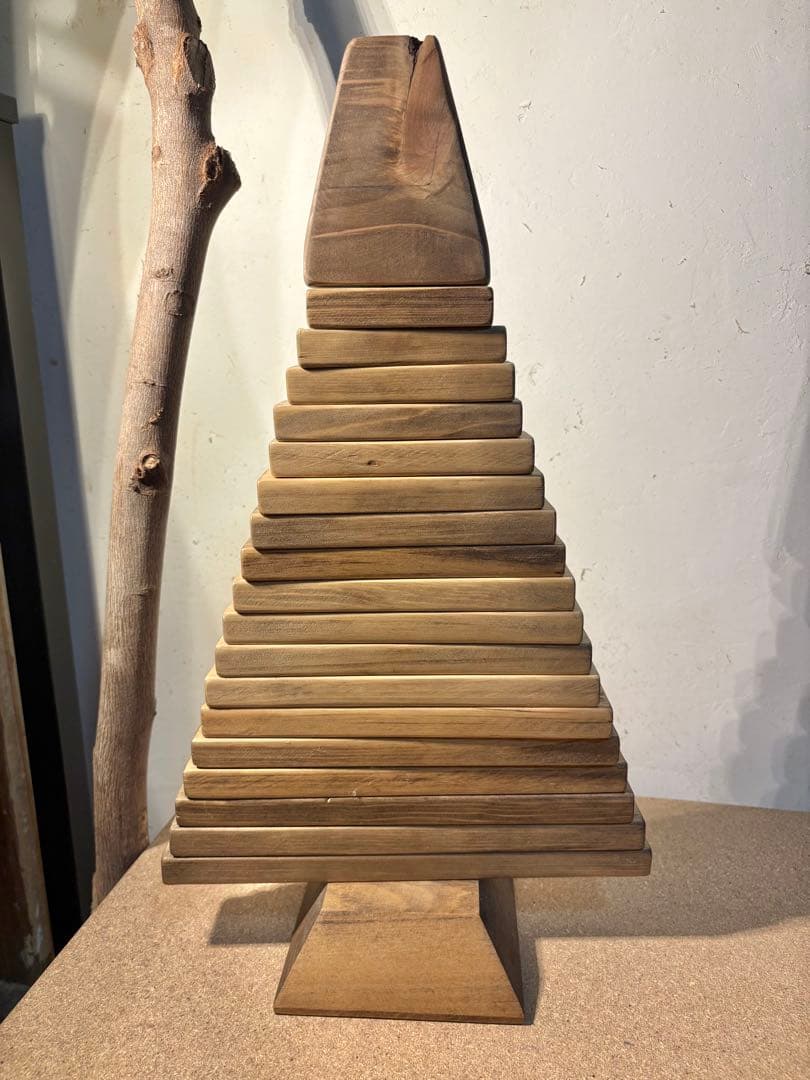 木製抽象クリスマスツリー 約30cm