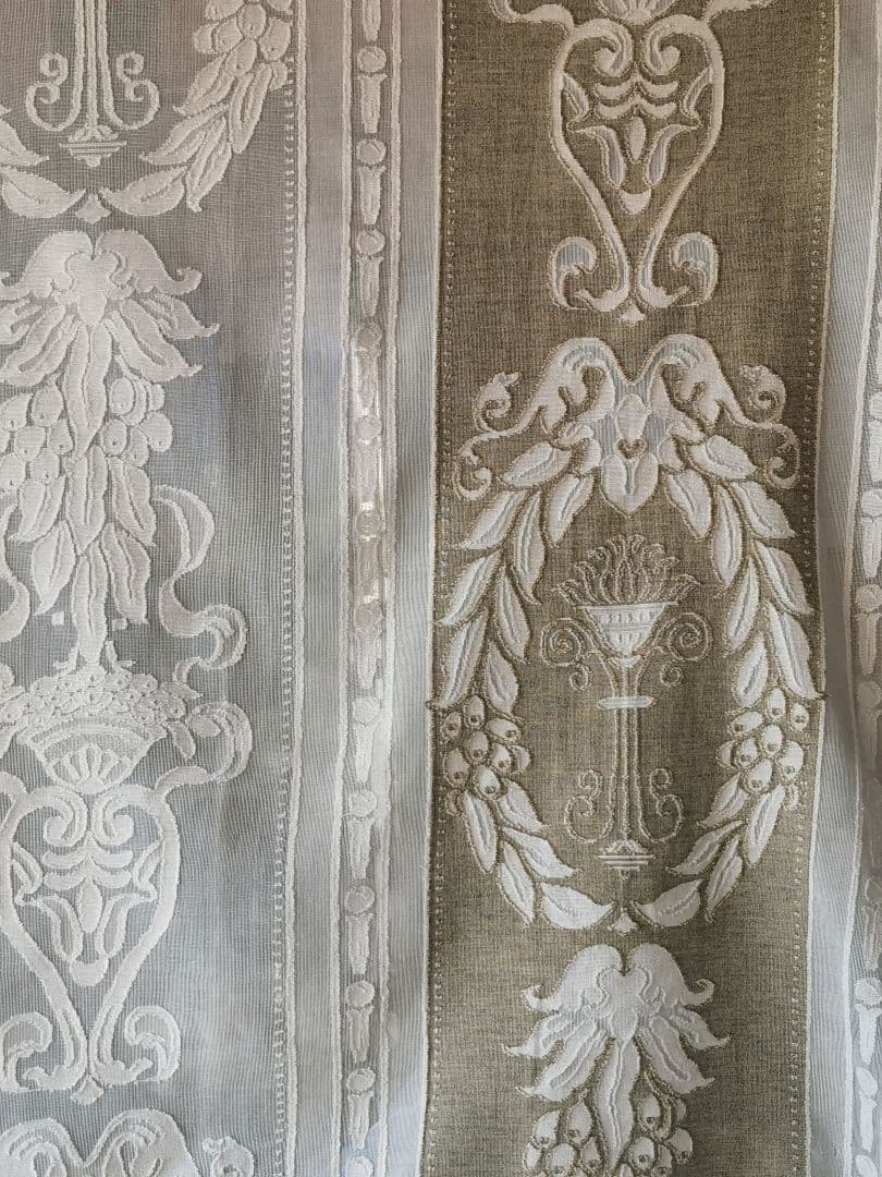 アンティーク英国 レアな杢カーキ 花器 聖火台 オリーブの実 マドラスレース