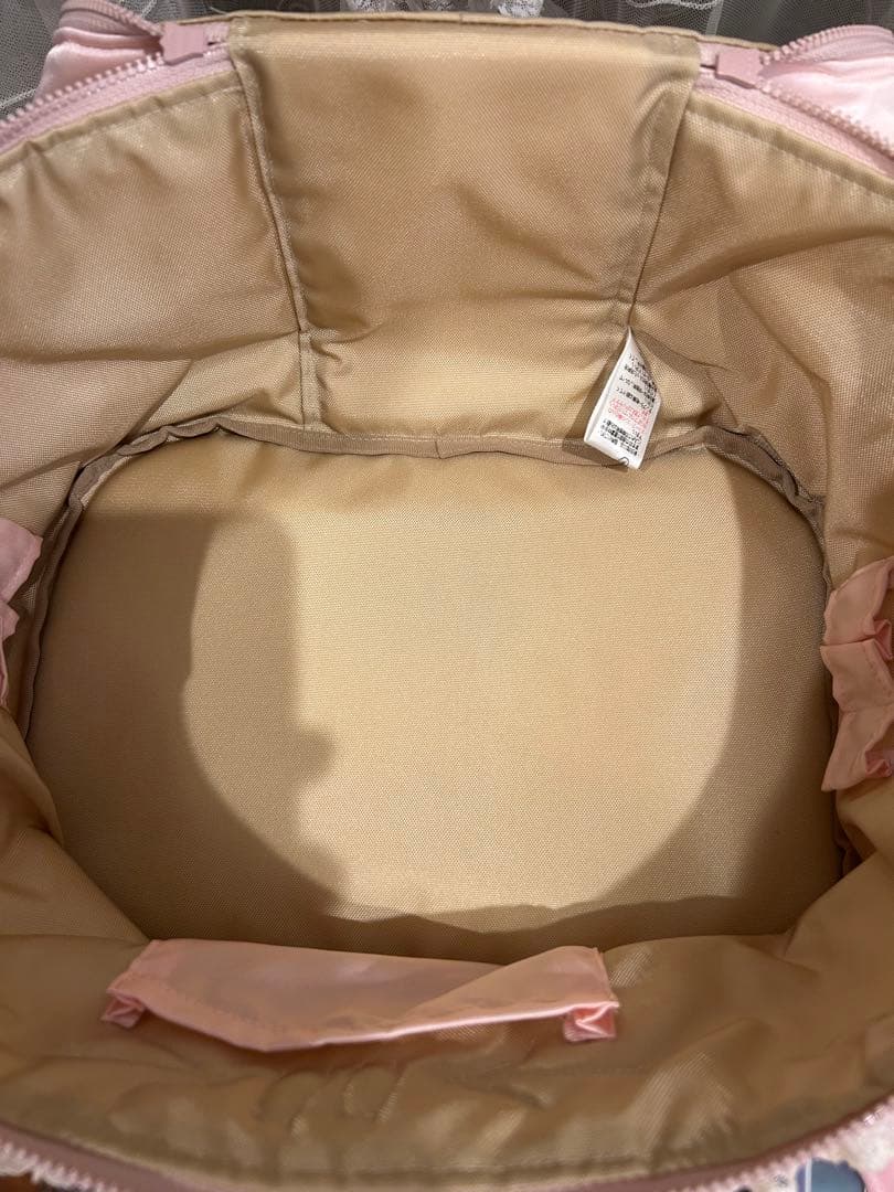 さえらamifie レースポーチ ピンクフリフリ可愛い大●横30×28持ち手入れ