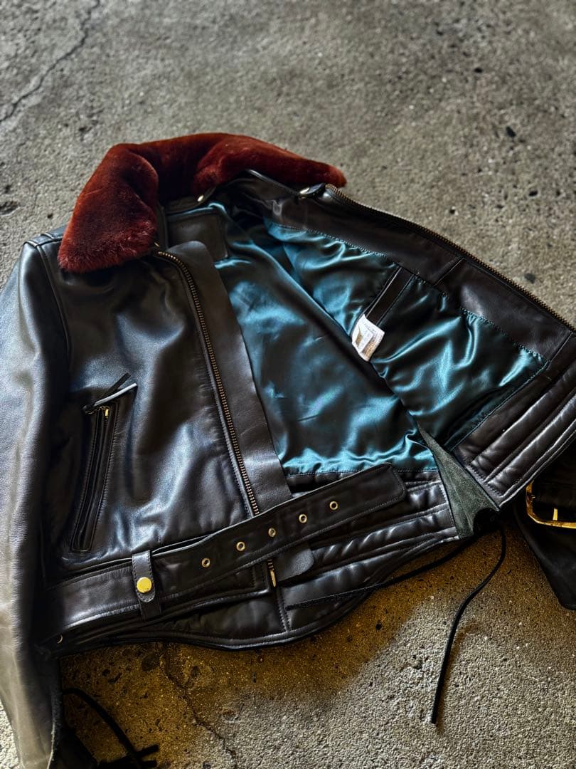 よ*じ様 上質牛革 ハーレーダビッドソン ポリスマン レザージャケット シングル