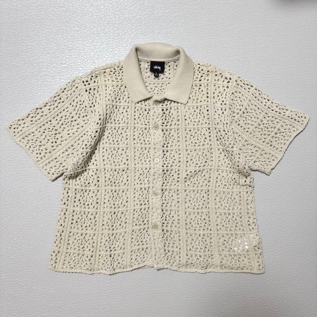 stussy crochet shirt 2022ss 即完品 完全正規