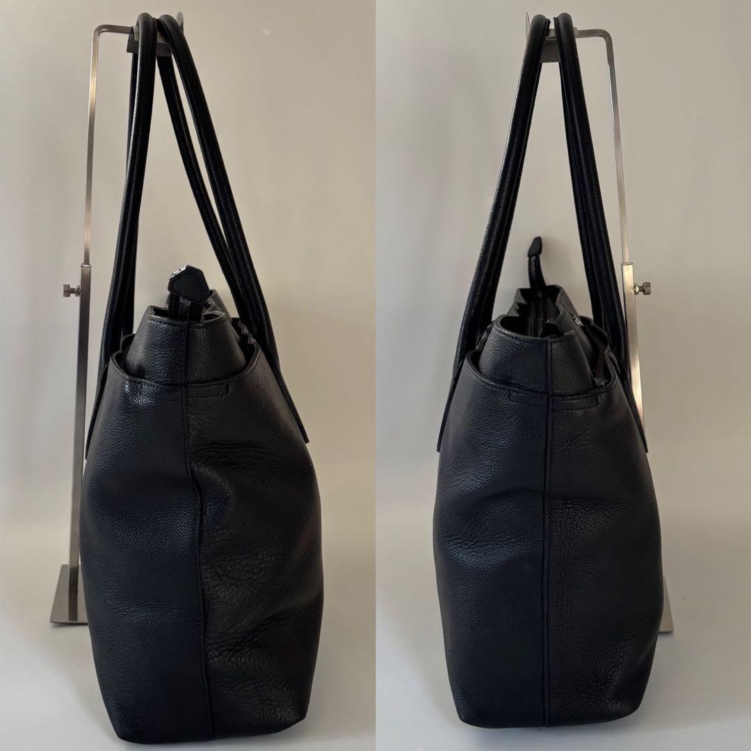 ✨ブラックレーベルクレストブリッジ✨トートバッグ ロゴ レザー ブラック 大型