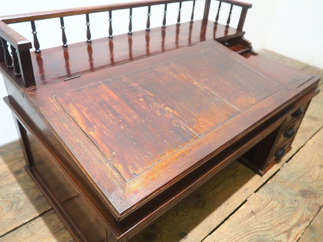 1283 アンティーク　帳場机　文机　ローテーブル　ライティングデスク　レトロ