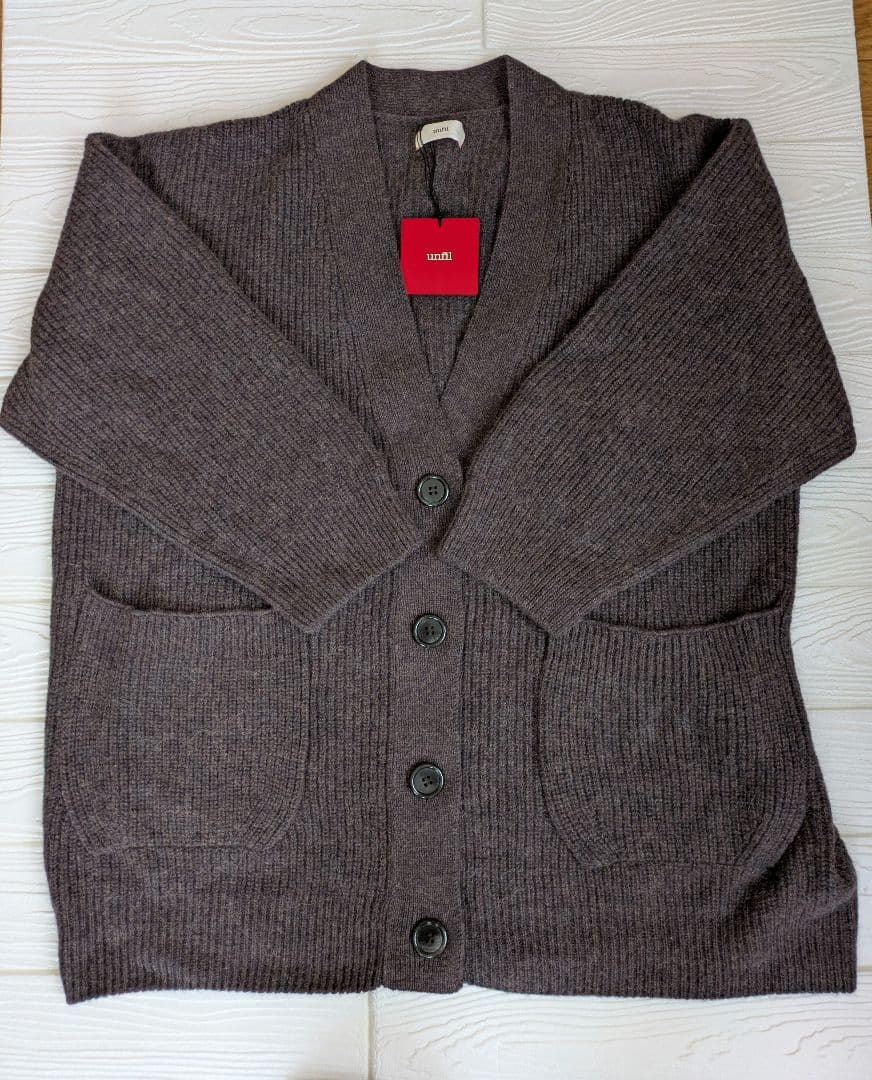 新品タグ付【Unfil】ベビーアルパカオーバーサイズガーディガン