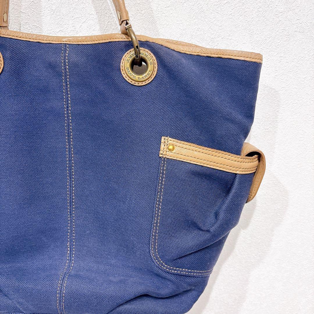 BURBERRY BLUE LABEL トートバッグ ネイビー キャンバス